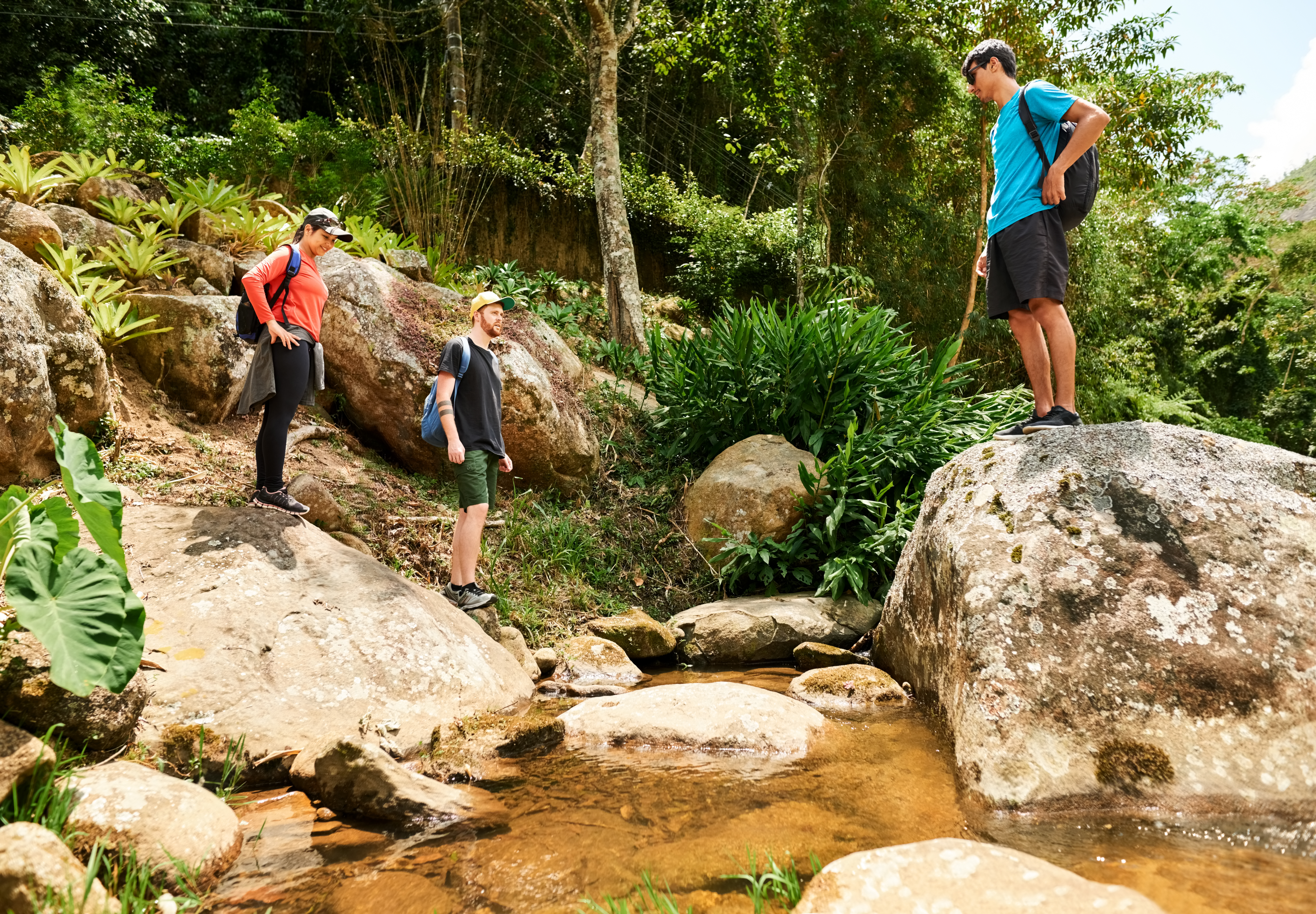 Young people enjoying outdoor adventure activities